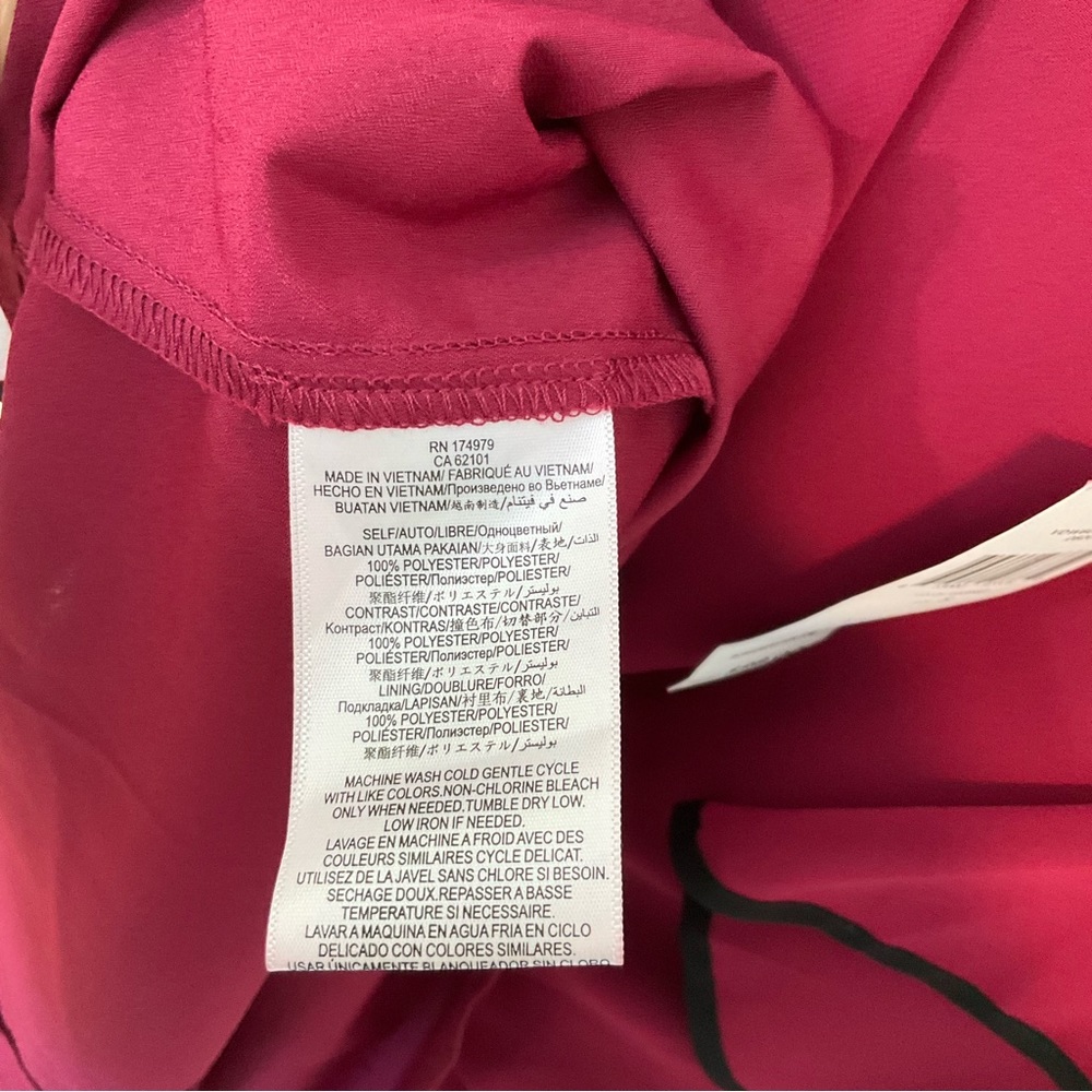BCBG Dress BCBGeneration Women's Maroon V-neck Ruffle Tent/Shift Dress S… - Picture 13 of 15